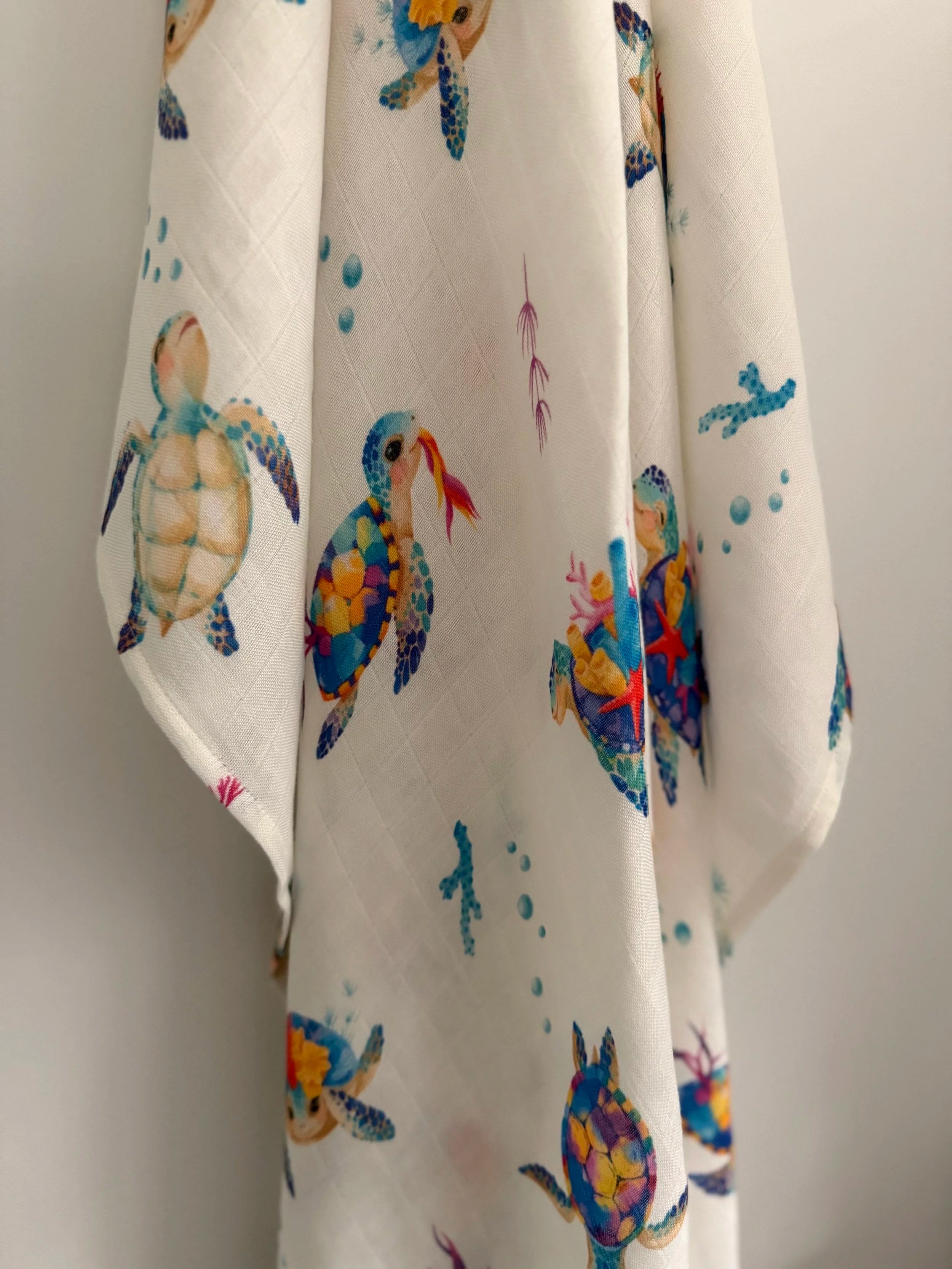 Turtle Oceana Muslin Swaddle Blanket